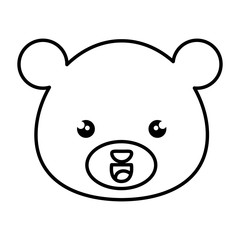 cute and tender bear kawaii style vector illustration design