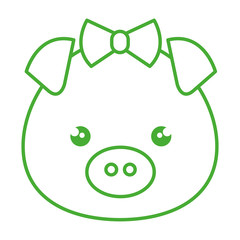 cute and tender female piggy kawaii style vector illustration design