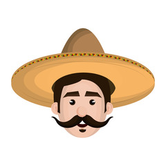 mexican man avatar character vector illustration design
