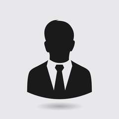User icon of man in business suit. Flat design style.