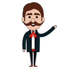 Mexican mariachi avatar character vector illustration design