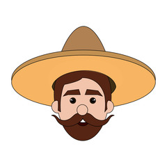 mexican man avatar character vector illustration design