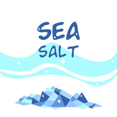 Abstract blue background with crystals for sea salt