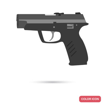 Gun color flat icon for web and mobile design