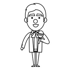 Mexican mariachi with maracas avatar character vector illustration design