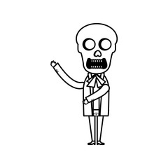 Mexican mariachi skull character vector illustration design