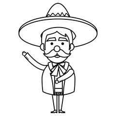 Mexican mariachi avatar character vector illustration design