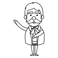 Mexican mariachi avatar character vector illustration design