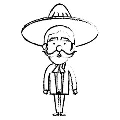 Mexican mariachi avatar character vector illustration design