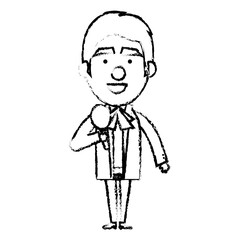 Mexican mariachi with maracas avatar character vector illustration design