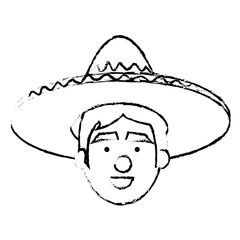 mexican man avatar character vector illustration design