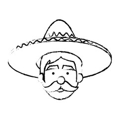 mexican man avatar character vector illustration design