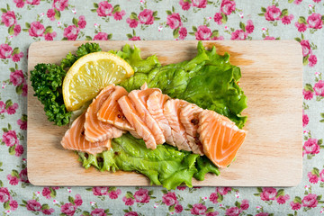 Salmon Tataki Japanese food salmon fillet