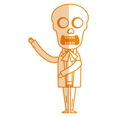 Mexican mariachi skull character vector illustration design