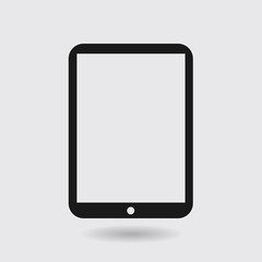 Modern digital tablet PC icon. Flat design icon. 