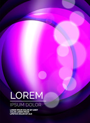 Shiny silk wave template, color satin with effects, vector abstract background