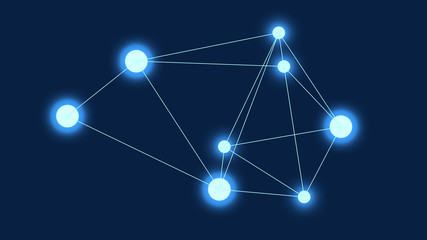 Connected dots showing network. Concept of business teamwork and modern science.