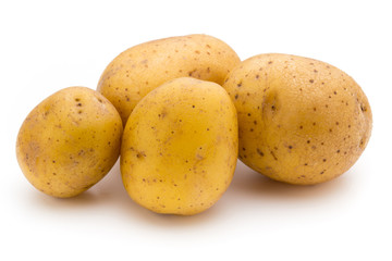 Raw potato isolated on white background.