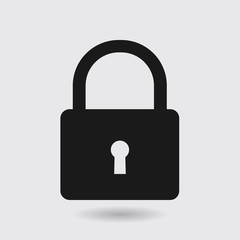 Lock icon. User login or authenticate icon.  Flat design style. 