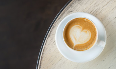 Cup with coffee on the table. Concept and idea for resting time