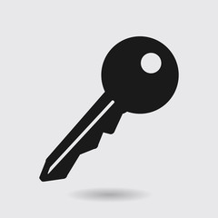 Key icon. Lock symbol. Security sign. Flat design style.