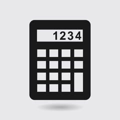 Calculator icon. Calculate the cost price. Flat design style. 