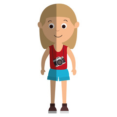 cute little girl character vector illustration design