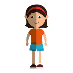 cute little girl character vector illustration design