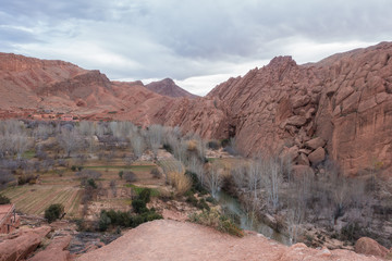 Winter morning landscape in Dades Valley,  Morocco
