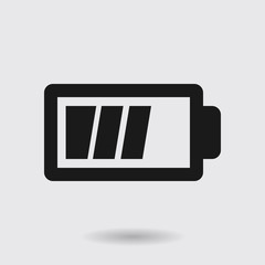 Battery charging icon vector. Flat design style.