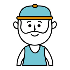 cute grandfather avatar character vector illustration design