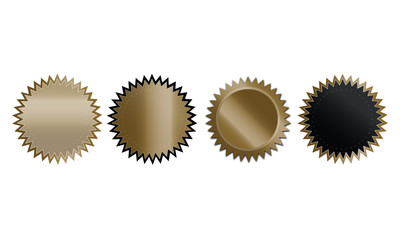 Vector Set of Illustrated Gold Seals