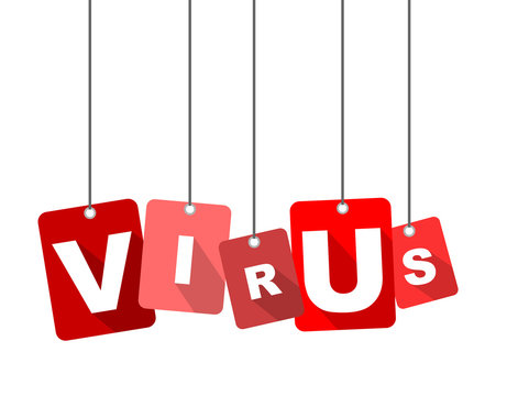 Red vector flat design background virus. It is well adapted for web design.