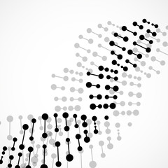Abstract spiral of DNA, molecular background. Vector