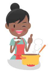 主婦　鍋料理の味見　グッド