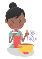 主婦　鍋料理の味見　不味い