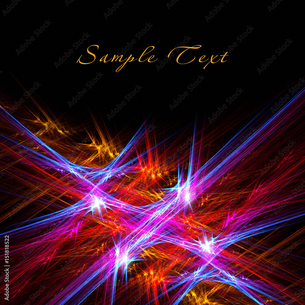 Poster sparkling fractal on a black background