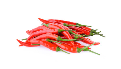 Red chilli on white background