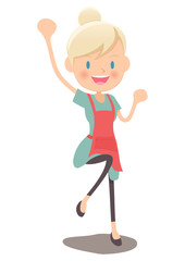 主婦　ガッツポーズ　ジャンプ