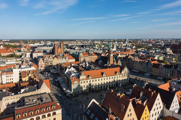 Naklejka na ściany i meble Aerial view of Wroclaw Stare Miasto, Poland