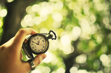 Hand holding watch