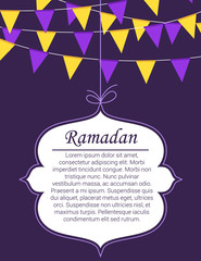 Ramadan themed Islamic style banner with buntings