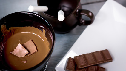 Fresh Strawberry with chocolate fondue