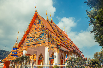 Obraz premium Thai temple. Wat Mongkol Nimit Temple Phuket, Thailand.
