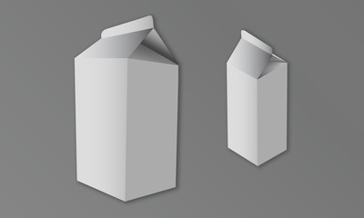 Vector Illustration of Plain Milk Cartons
