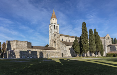 Fototapeta na wymiar Early christian basilica and baptistery in Aquileia, Friuli, Venezia Giulia