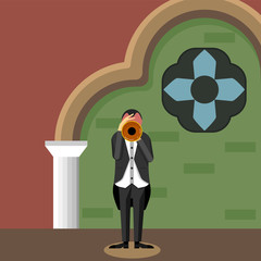 Trumpet player vector illustration © Alex Razvan