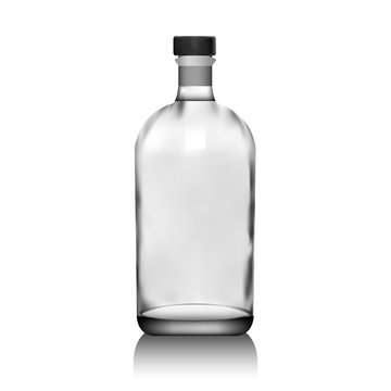 Realistic Vector Glass Bottle