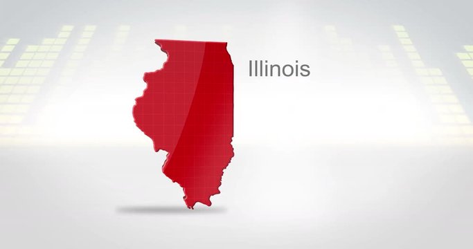 Motion Graphics 3D animation of the american state of Illinois