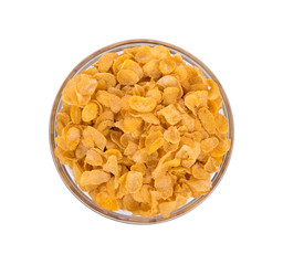 Corn flakes in bolw isolated on white background